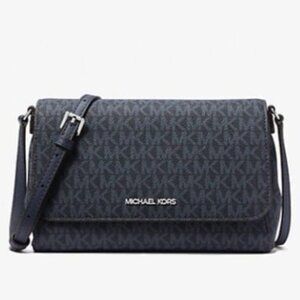 Michael Kors crossbody medium signature logo convertible bag navy